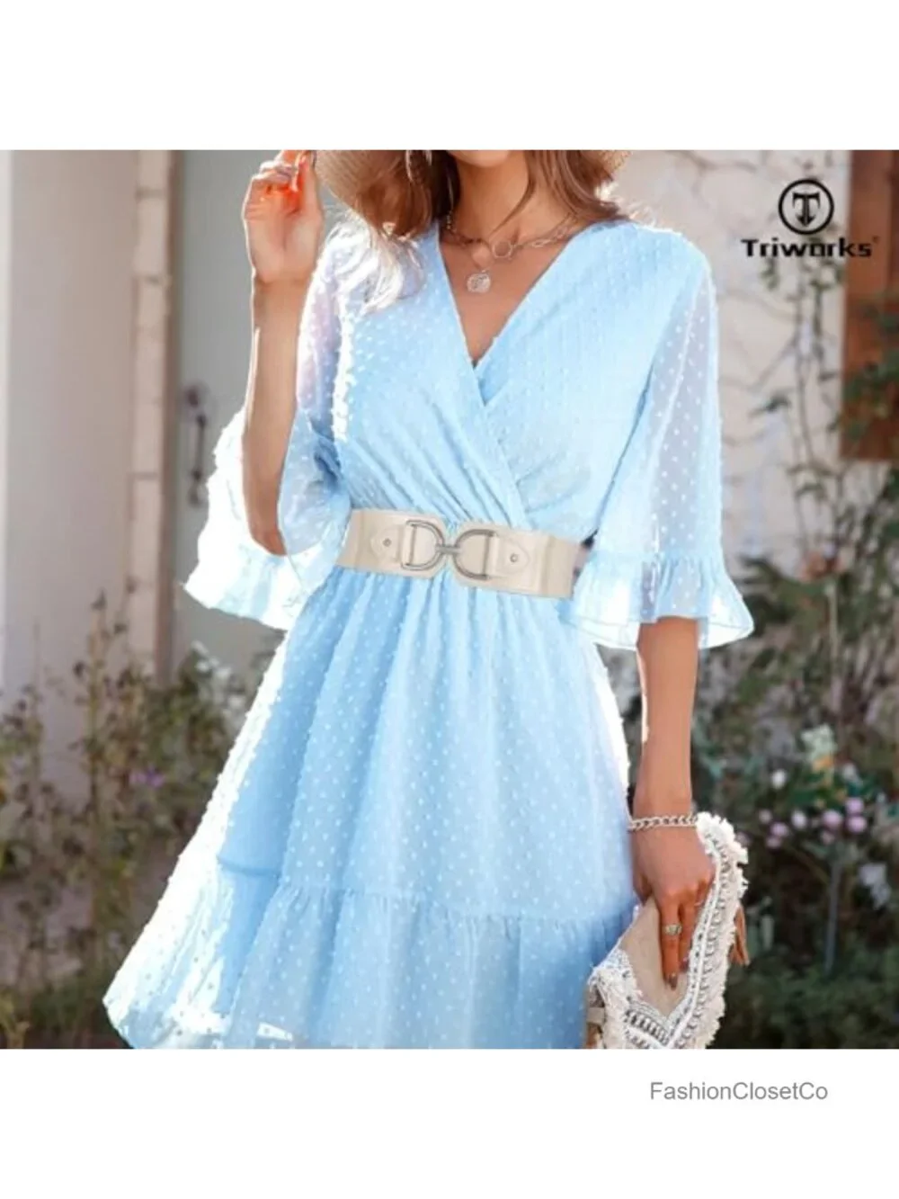 Wide Stretch Belt for Dresses Vintage Chunky Buckle Women Waist Belt